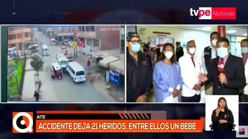 Ate: triple choque dejó 21 personas heridas, entre ellos un bebé de 10 meses