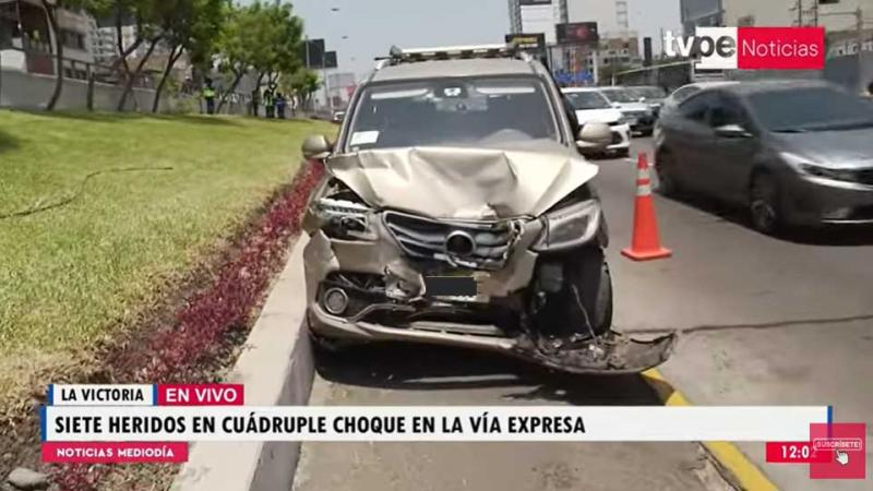 Accidente de tránsito Vía Expresa cuádruple choque 