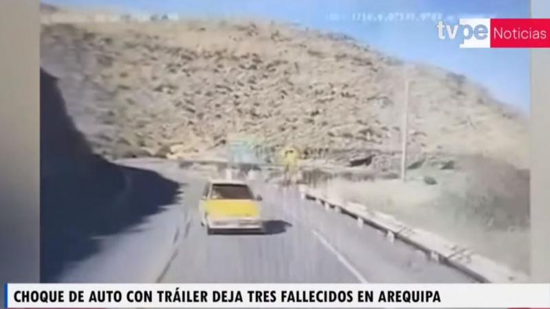 Arequipa: tres personas mueren tras choque de auto con tráiler