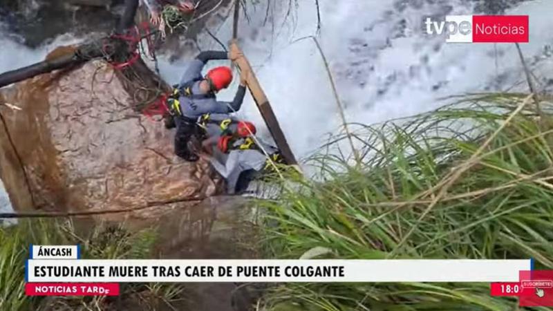 Áncash estudiante falleció puente colgante  Huari