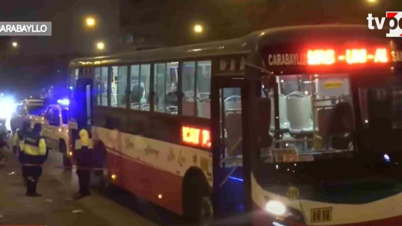 Omnibus baleado en Carabayllo