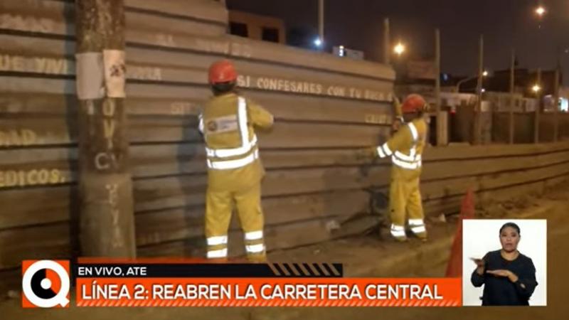 Ate: liberan tramo de la Carretera Central tras cinco años de cierre