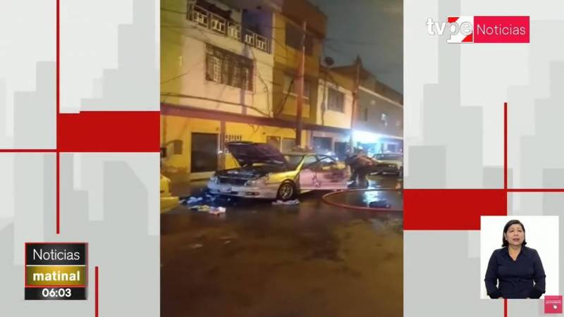 auto incendio en el Callao