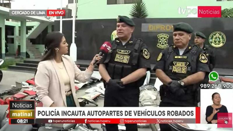 autopartes vehículos robados PNP Cercado de Lima