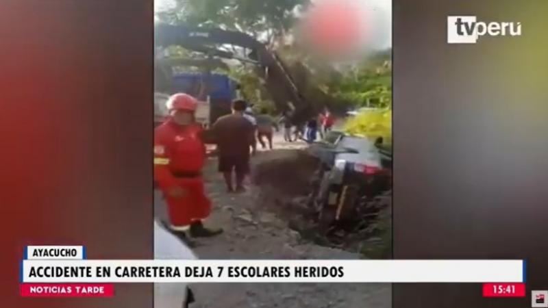 Ayacucho: accidente en carretera dejó siete escolares heridos