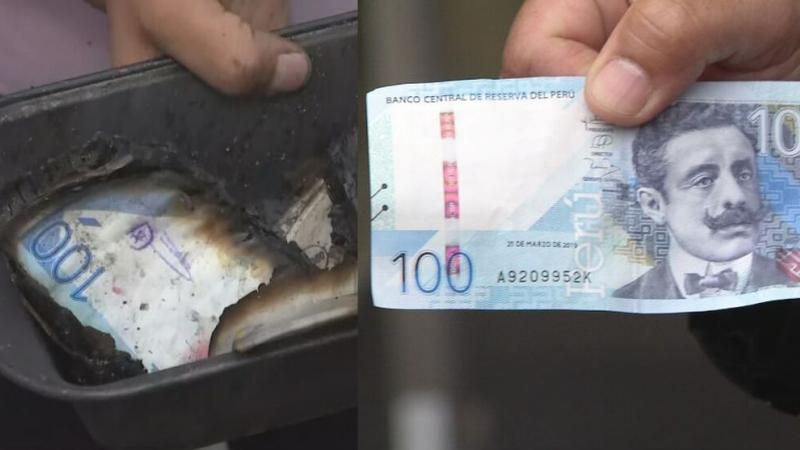 billetes billetes rotos BCR Banco Central de Reserva Monedas Incendio Cieneguilla