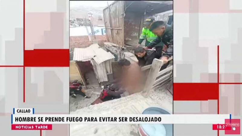 Callao hombre  fuego  desalojado