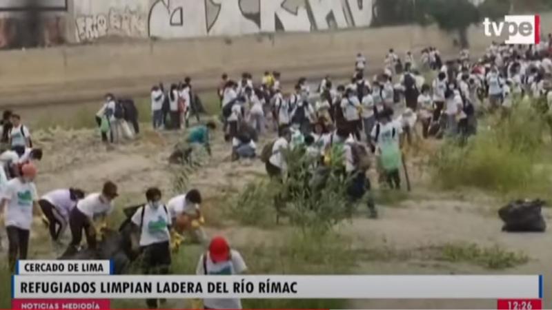 Río Rímac refugiados jornada de limpieza Día Internacional del Refugiado ACNUR migrantes migración venezolana
