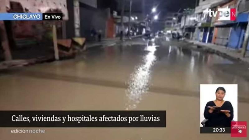 Chiclayo calles viviendas  hospitales lluvias