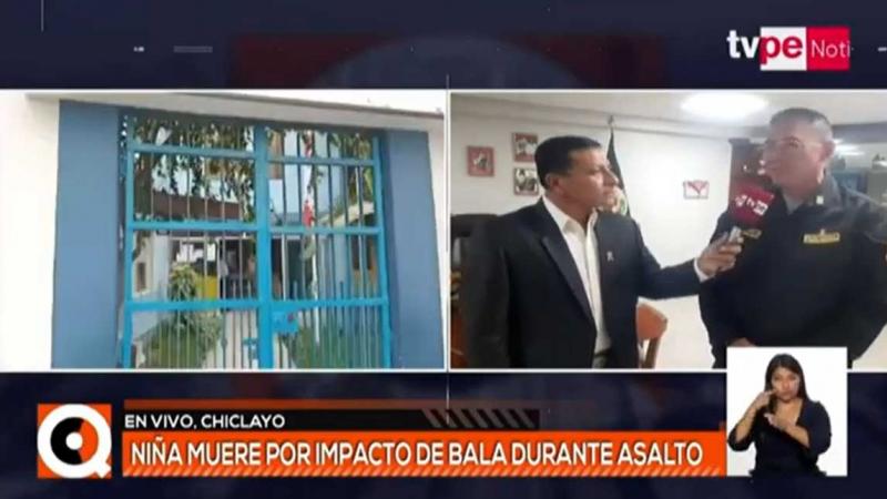 Chiclayo: niña muere por impacto de una bala perdida durante asalto