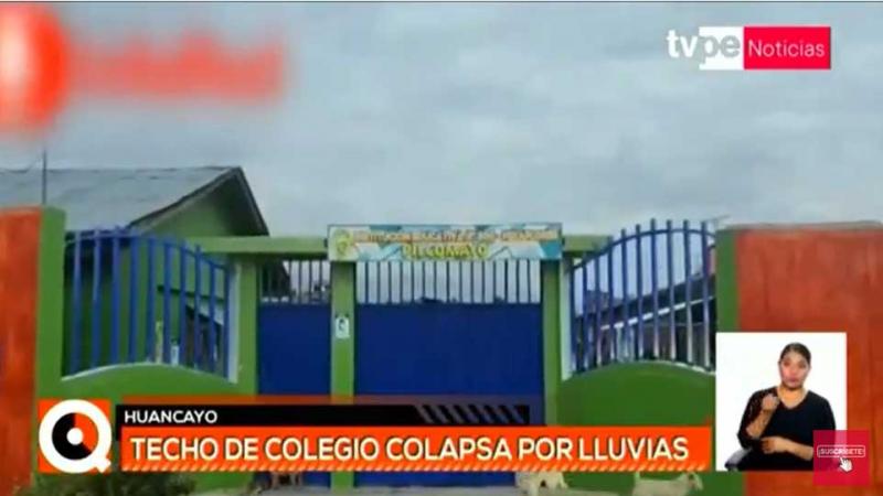 Huancayo techo de colegio intensas lluvias