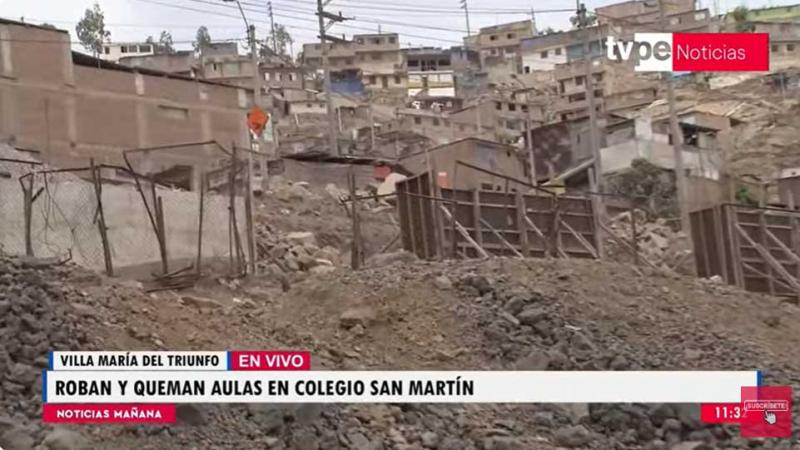 Villa María del Triunfo: sujetos desconocidos queman aulas de colegio