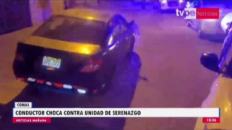 Comas Policía Nacional Serenazgo delincuencia choque de autos Ebrio accidente de tránsito