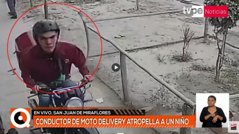 San Juan de Miraflores: conductor de moto delivery atropella a niño de 4 años