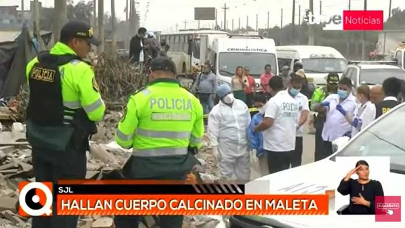 San Juan de Lurigancho cuerpo calcinado maleta