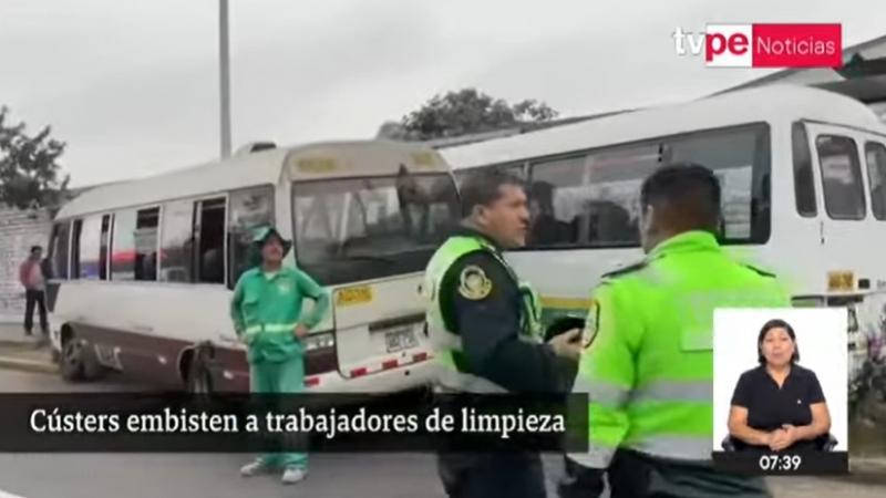 Santa Anita: cúster atropella a trabajadores de limpieza 