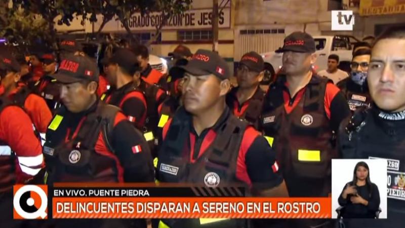 Puente Piedra: delincuentes disparan a sereno en el rostro