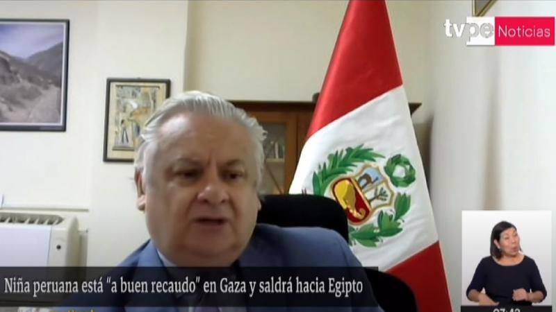 Embajador de Perú en Egipto confirma que menor en Franja de Gaza esta bien     