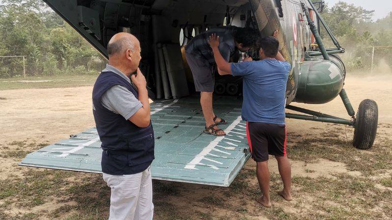 Éxito en evacuación de bebé de siete meses por helicóptero militar en Madre de Dios
