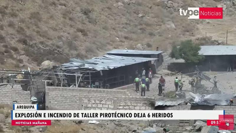 Arequipa explosión incendio  taller pirotécnico  heridos