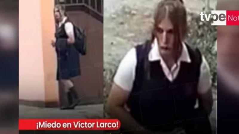 Trujillo  hombre disfrazado de escolar 