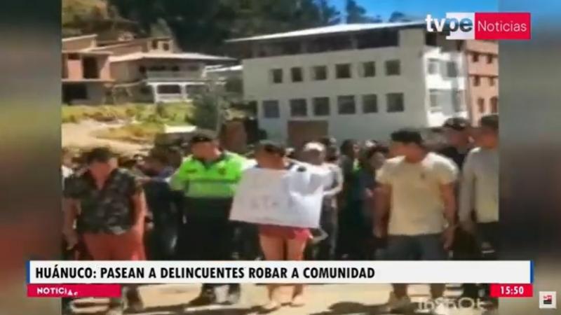 Huánuco: pasean por las calles a delincuentes acusados de robar en la comunidad