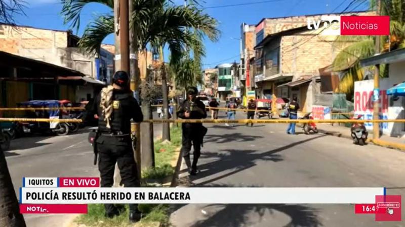 Iquitos policía herido de bala robo