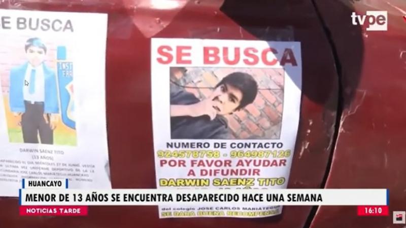 Huancayo: menor de 13 años se encuentra desaparecido hace una semana