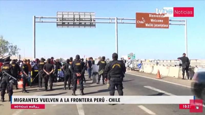 Tacna Policía  frontera Chile migrantes 