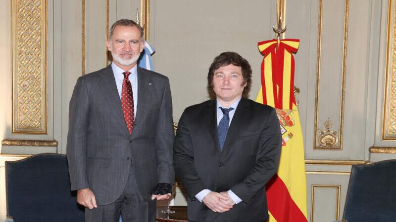 Javier Milei se reune con Felipe de España 