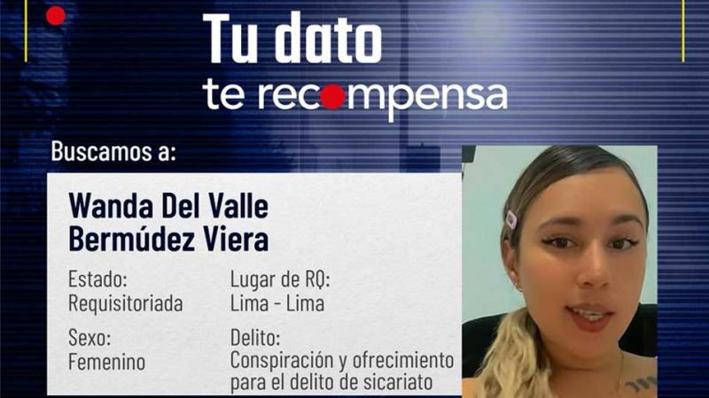 Mininter ofrece 150 mil soles por información sobre paradero de Wanda del Valle