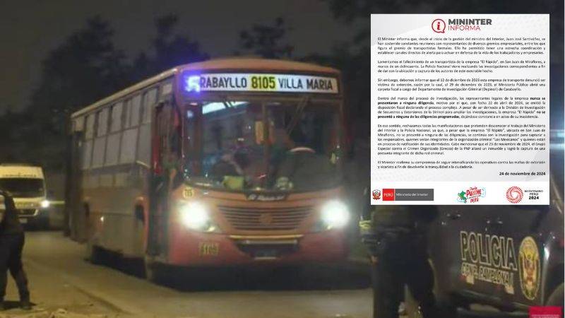 Ministerio del Interior lamenta el asesinato de Gustavo Salazar, chofer de El Rápido