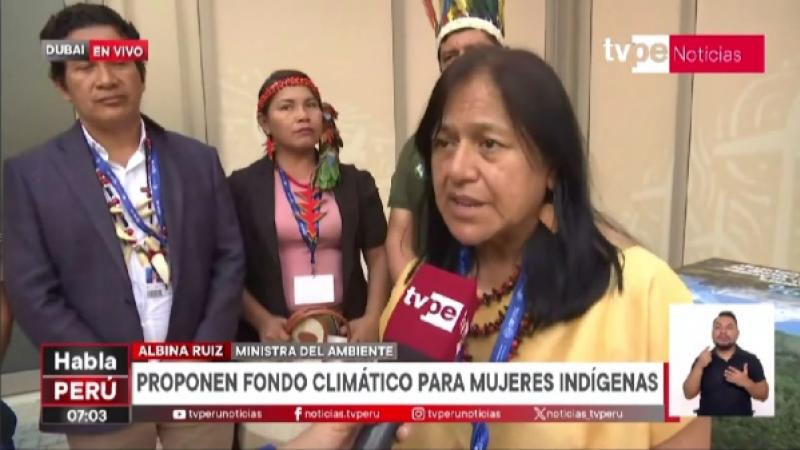 Ministra del Ambiente Albina Ruiz cambio climático mujeres indígenas Minam