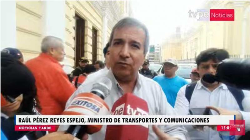 Ministro de Transportes Congreso fiscalizar 