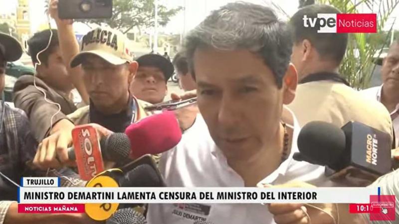 Ministro Julio Demartini lamentó censura de Vicente Romero