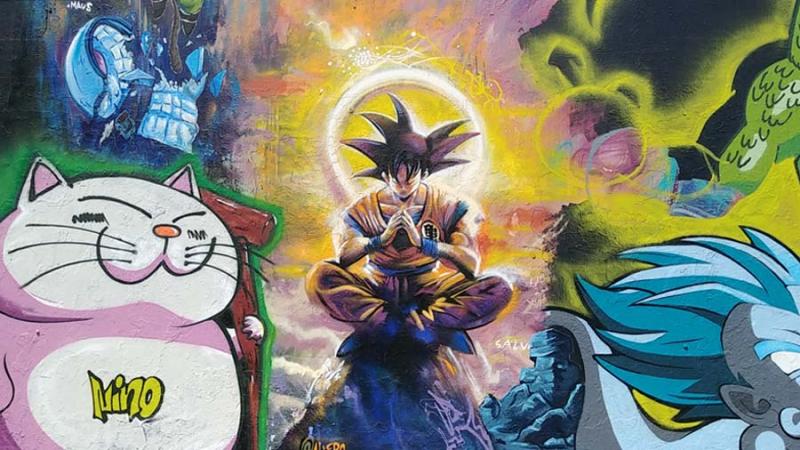 Mural en homenaje a Dragon Ball