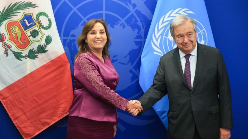 Naciones Unidas Presidenta Dina Boluarte Dina Boluarte Secretario General de la ONU ONU Antonio Guterres
