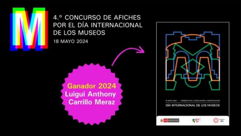 Luigui Anthony Carrillo Meraz gana concurso de afiches por el Día Internacional de los Museos 2024