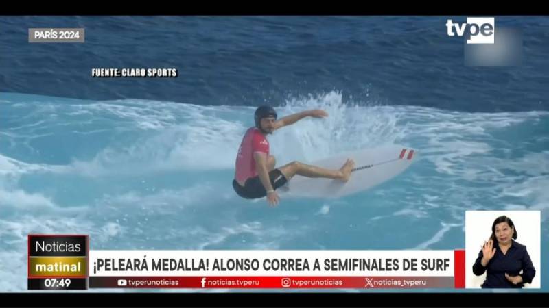 Alonso Correa peleará por una medalla en semifinales de surf