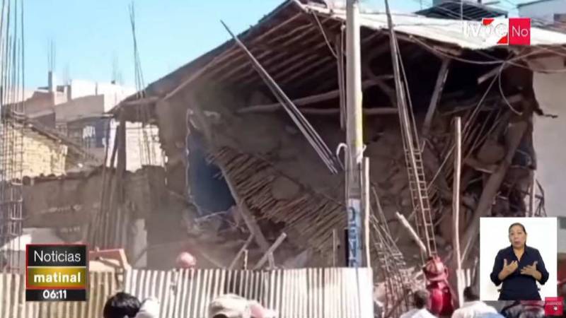 obrero derrumbe de pared en Cajamarca