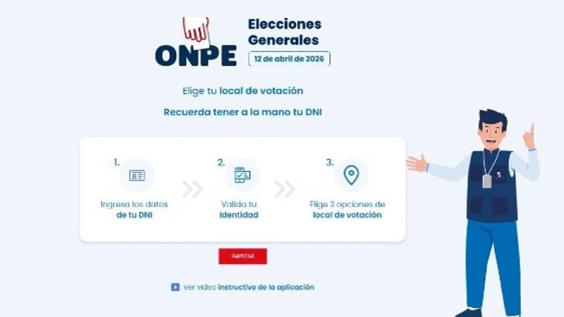 ONPE votación voto elecciones local de votación presidente