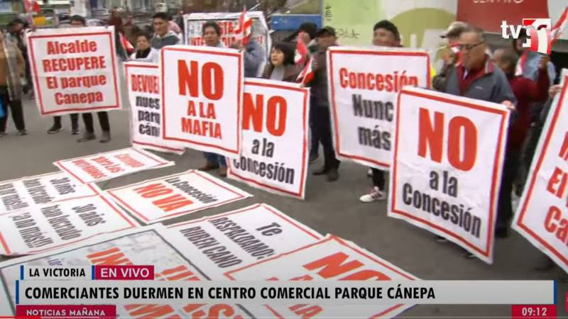 Gamarra Parque Cánepa comerciantes La Victoria