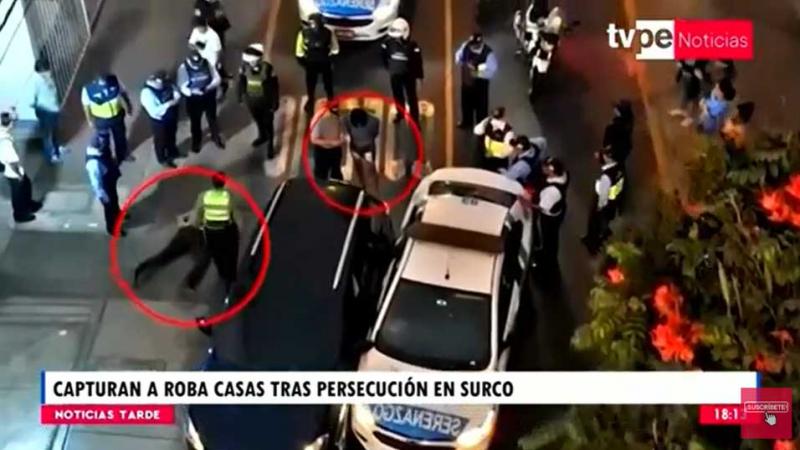 Surco captura delincuentes robo intensa persecución