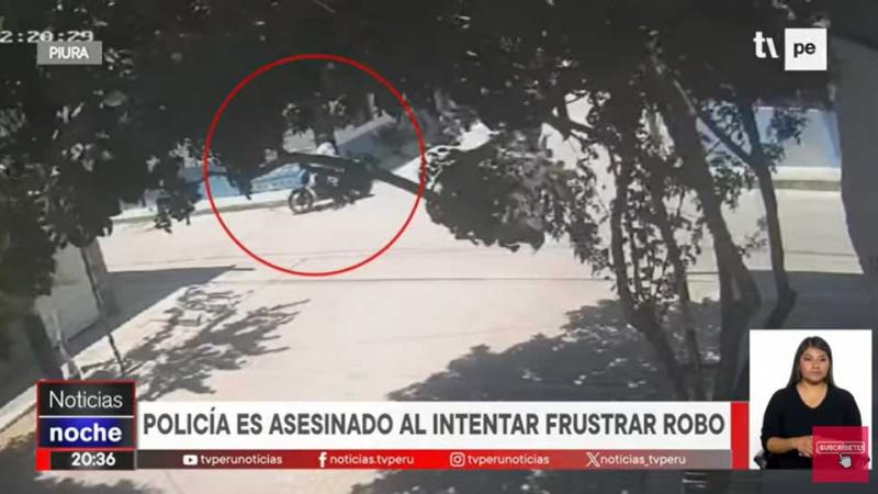 Piura policía asesinado  balazos  robo 