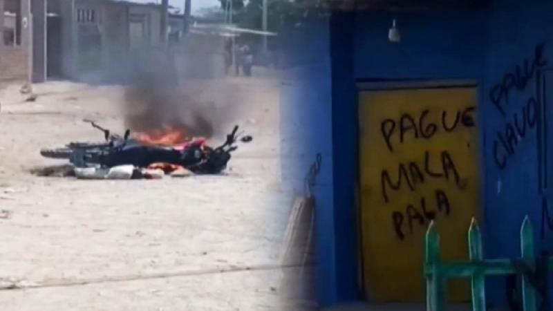 Piura queman moto motocicleta gota a gota