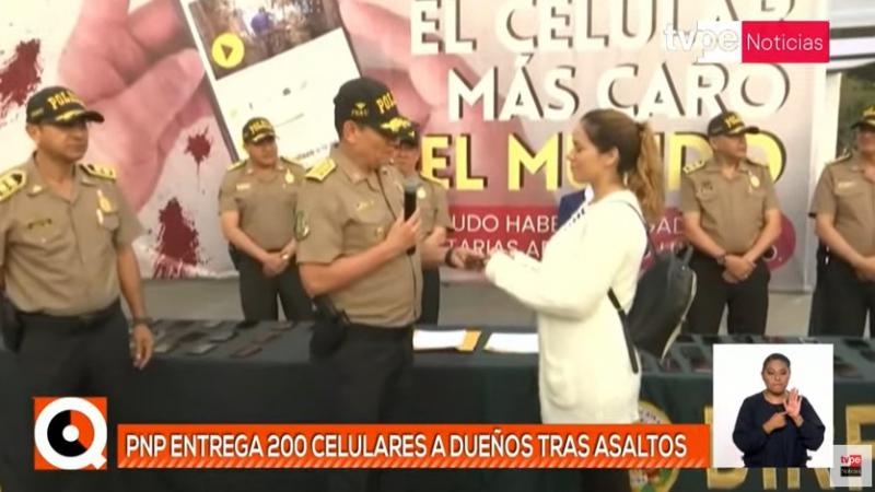 PNP devuelve 200 celulares a sus dueños tras asaltos