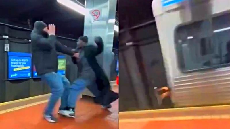 Tren hombre arrojado pelea Estados Unidos