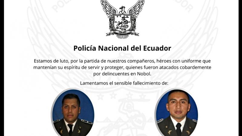 Policía Ecuador guayas muertos
