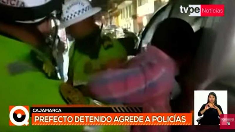 Cajamarca prefecto estado de ebriedad policías