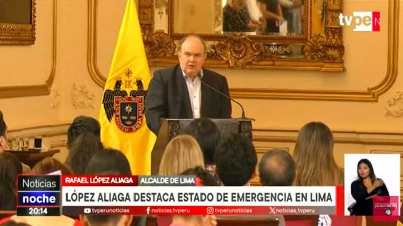 Rafael López Aliaga estado de emergencia  Lima